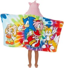 Franco Kids Sonic Amy Girls Bath Hooded Towel, Cotton 24" x 50"