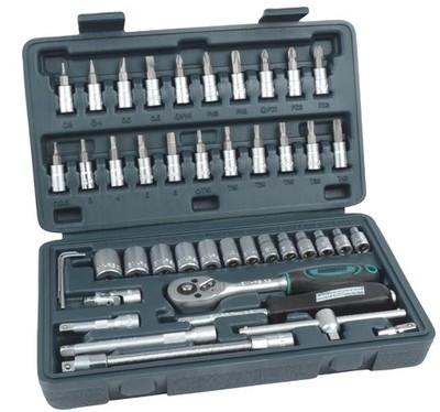 BRÜDER MANNESMANN Steckschlüssel-Satz 1/4'' 46-teilig im Kunststoffkoffer