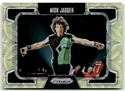 2025 Panini Prizm The Rolling Stones No. 94 Mick Jagger Yellow Choice 14/199