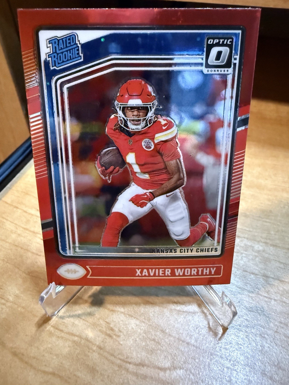 2024 Donruss Optic Xavier Worthy Red Stars Rated Rookie #300 Chiefs
