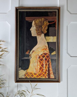 Vintage Öl auf Leinwand - Giovanna Degli Albizzi (nach Ghirlandaio)