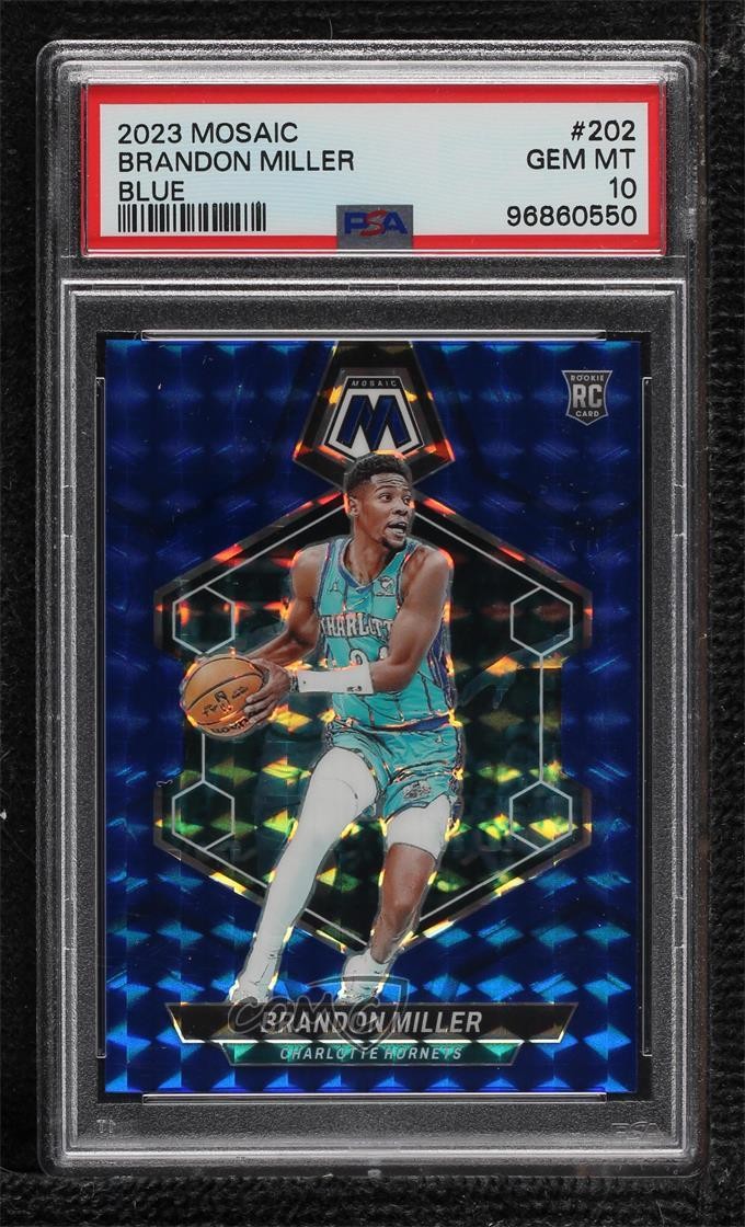 2023 Mosaic Rookies Blue Prizm /199 Brandon Miller #202 PSA 10 GEM MT Rookie RC