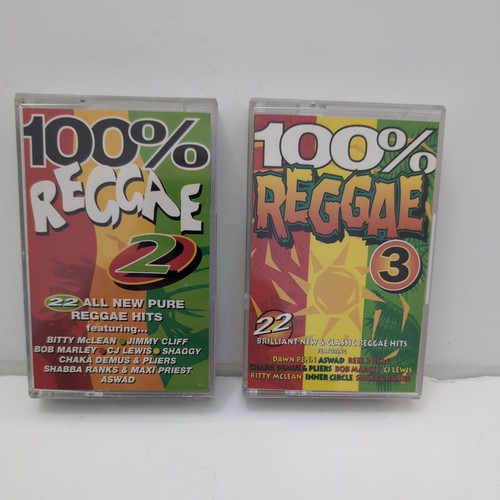 100% Reggae Volume 2 & 3 - 44 Hits Bitty McLean Bob Marley Cassette Compilation