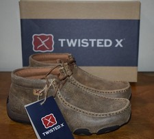 Twisted X Boots Women's WDM001 Leather Driving Mocs Bomber Size 6 M