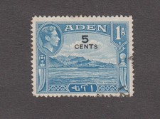 ADEN 1951. 5 c. King George VI. The Harbour - Surcharged. Sc# 36