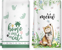 Sommer Katze GeschirrtüCher Mikrofaser 2Er-Set 40 X 60 Cm