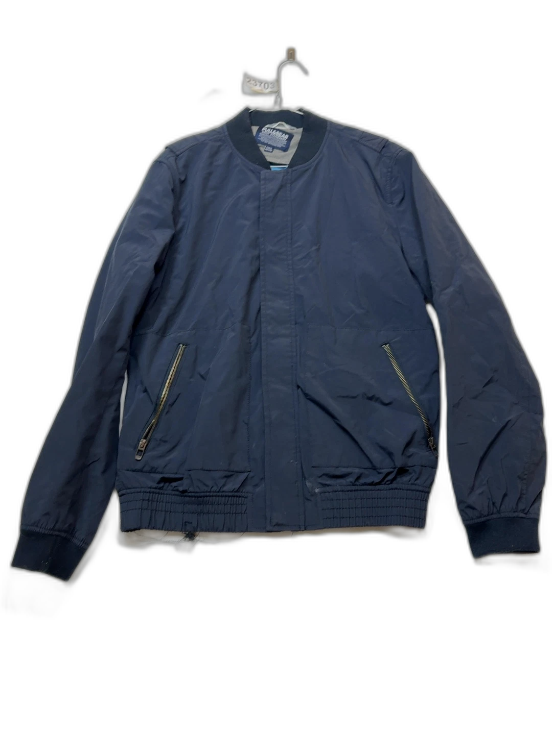 Pull&Bear Blue Polyester Zip HArrington Bomber Jacket size L Mens