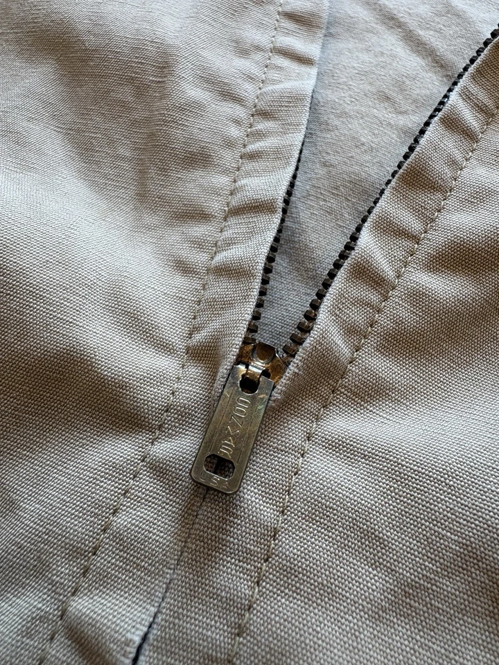 复古 50 年代 60 年代野生动物园夹克斜纹卡其色 Conmar 拉链轻便狩猎夹克 M — 第 2/4 张图片