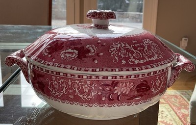 Spode Camilla Pink England Old Mark Vegetable/Soup Tureen 8'' W X 5'' Tall-MINT