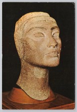 Vintage Egyptian Postcard Unfinished Quartzite Head of Queen Nefertiti