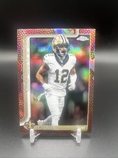 2025 Topps Chrome Football Chris Olave #216 Pigskin Leather Refractor