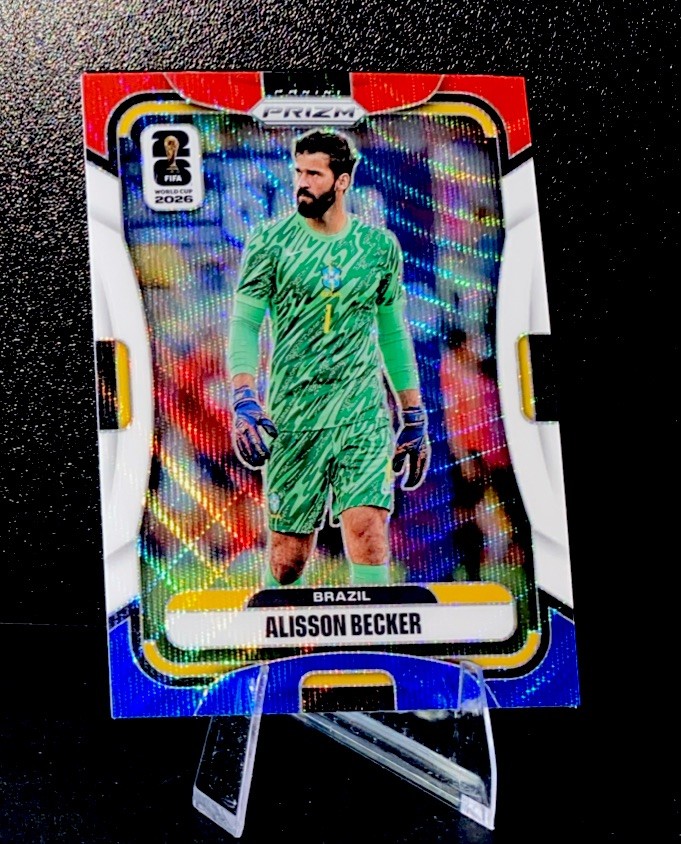 Alisson Becker 2026 Panini FIFA World Cup Red White Blue Prizm SP Brazil #89