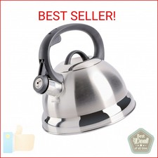 Mr. Coffee Flintshire Stainless Steel Whistling Tea Kettle, 1.75-Quart, Brushed 