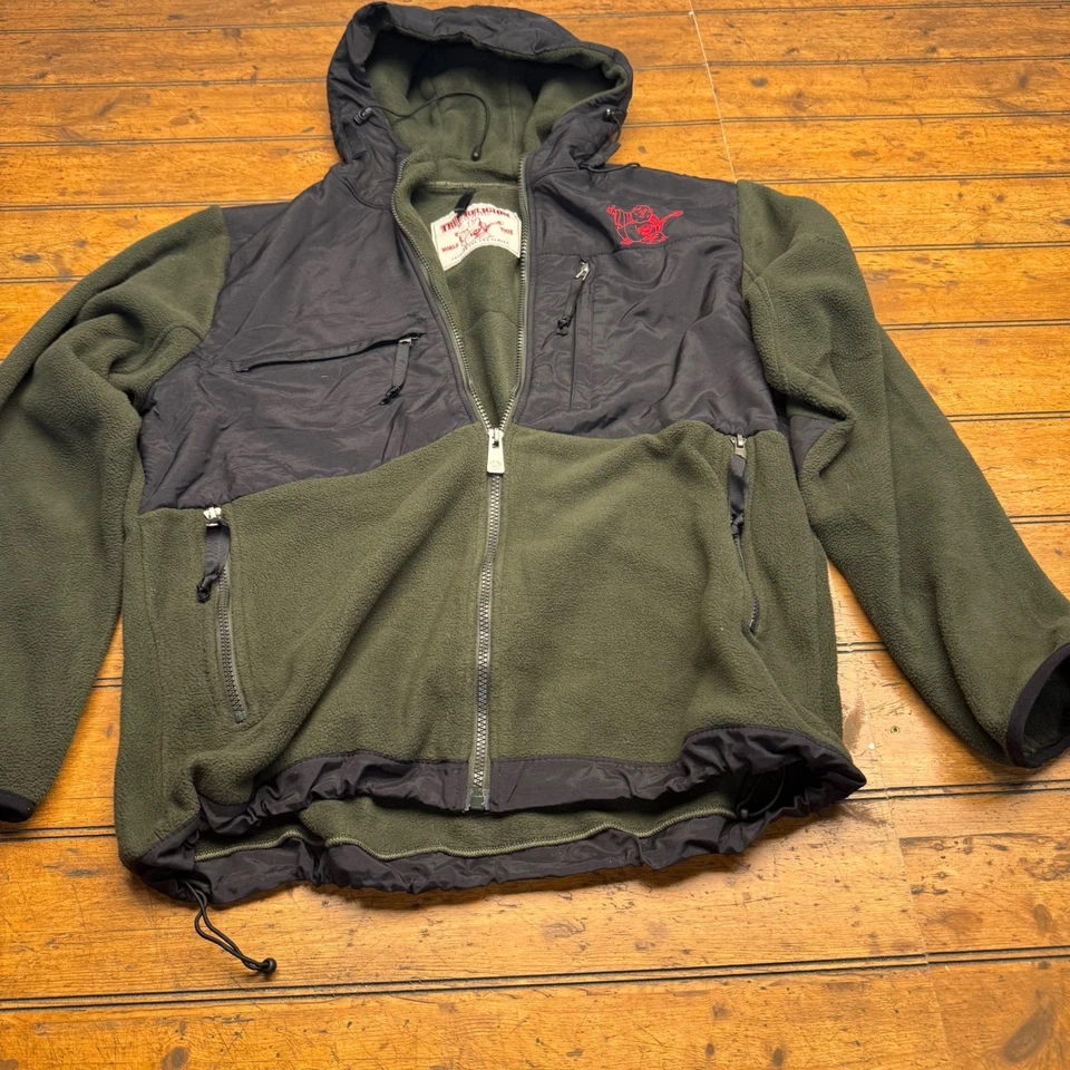 Sudadera con capucha polar True Religion para hombre World Tour logotipo de Buda verde negro talla S Foto 2 de 4