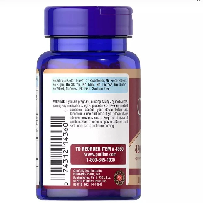 Concentrado de fruta de arándano Puritan's Pride con C y E 4200 mg - 100 cápsulas blandas Foto 2 de 3
