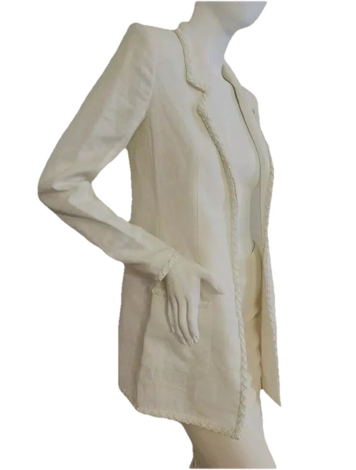 Блейзер CHANEL льняной на шнуровке размер 36 Франция - Изображение 4 из 4