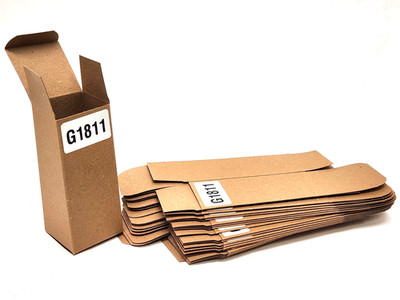 25 Pieces - 2.5'' x 2.5'' x 6'' Reverse Tuck Folding Chipboard Box RTB with Label