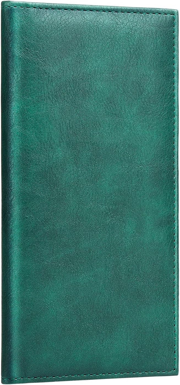 как выглядит Leather Checkbook Cover for Top Side Tear Registers Duplicate Checks with Plas фото