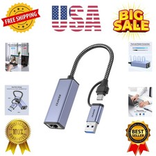 USB 3.0 to Ethernet Adapter, USB C to RJ45 Gigabit LAN 1000Mbps Network Adapt...