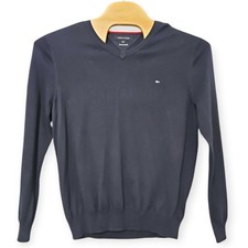 Tommy Hilfiger Dark Navy Blue Long Sleeve Pullover Sweater V-Neck