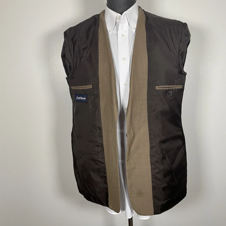 Casaco esportivo masculino Park Avenue 40R marrom multicolorido poliéster latão botões de metal - Imagem 4 de 4