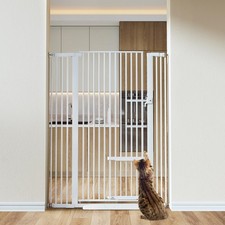 55.1" Extra Tall Pet Gate for Cats, Extra Wide Cat Gate with Adjustable Cat D...