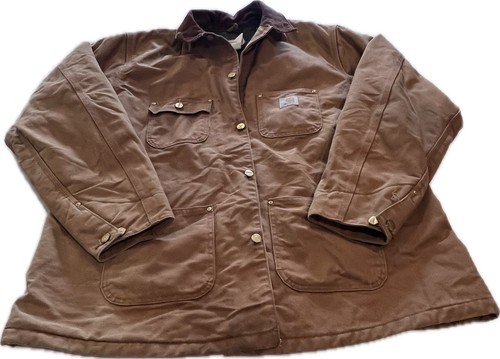 Carhartt Canvas Work Jacket blanket lined Size 48 Tall RN 14806 C01 Brown - Picture 3 of 9
