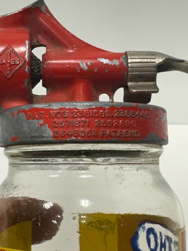 Vintage Advertising Ortho Spray-Ette 2 Glass Jar w/ Spray Gun 1960s collectible - Picture 6 of 7