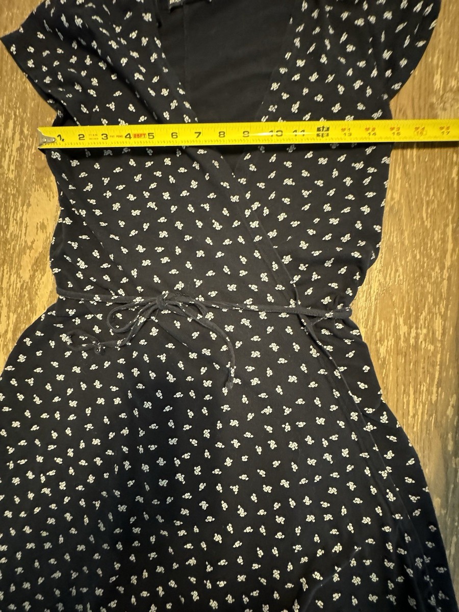 Brandy Melville Navy Blue Robbie dress Floral Wrap Tie Dress One Size Prep  Italy | eBay