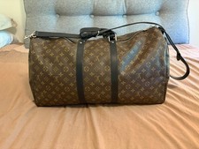 Louis Vuitton Monogram Macassar Keepall Bando...