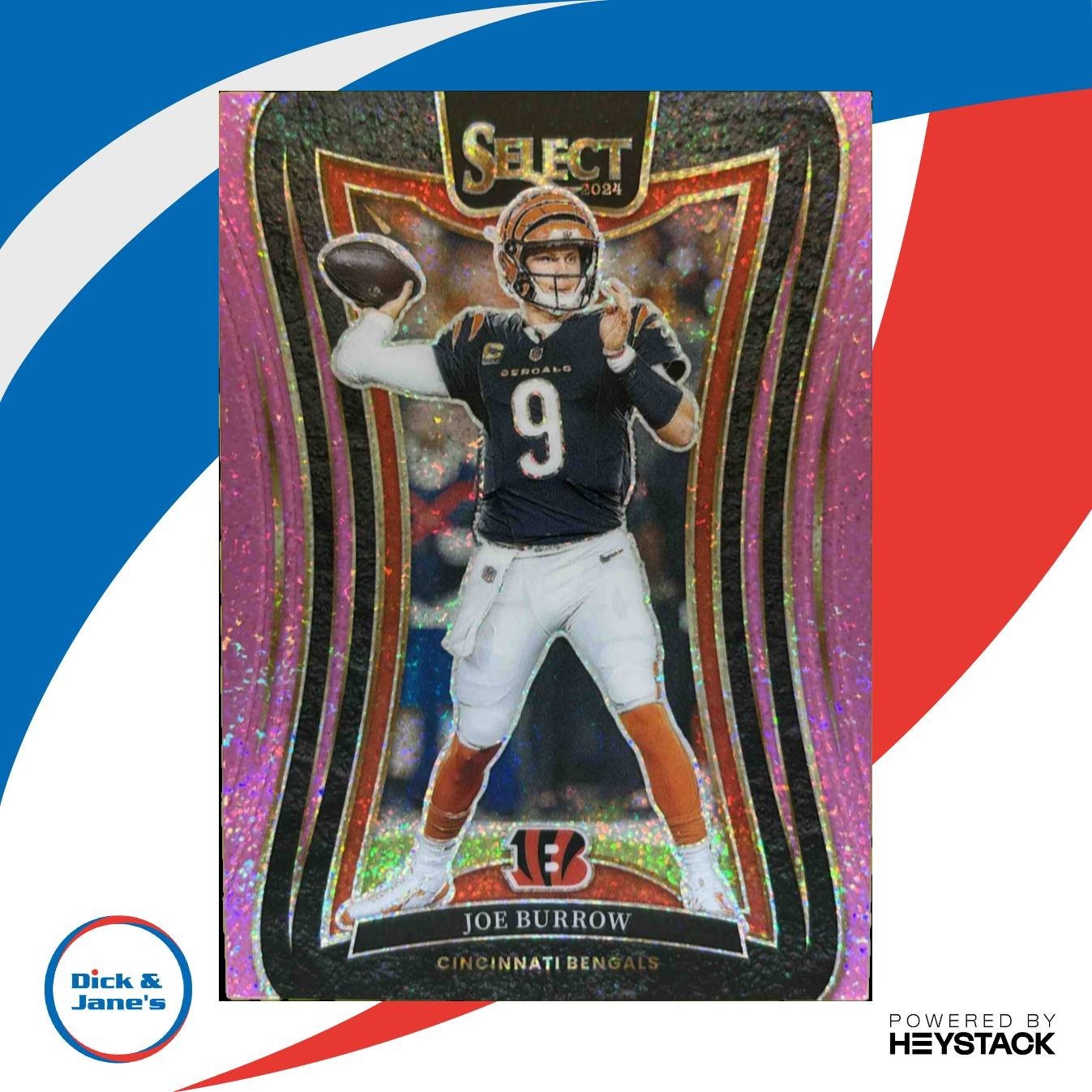 2024 Select Joe Burrow Suite Pink Glitter Prizm 11/15 #393 Cincinnati Bengals