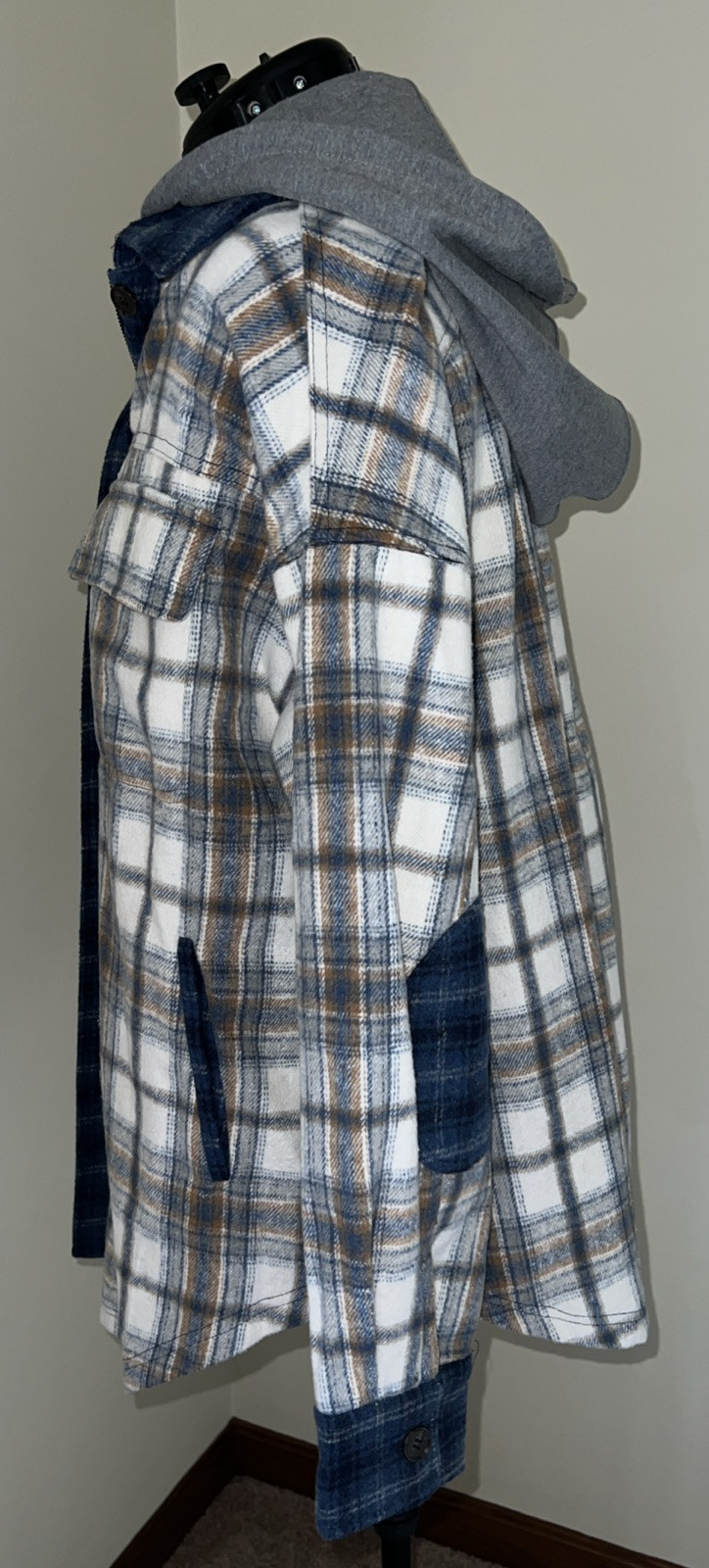 Gilded Intent Plaid Jacket With Button & Zip Clos… - image 4