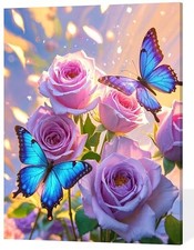 Butterfly DIY Paint by Numbers Kit for Adults Beginner Rose Paint by butterfly