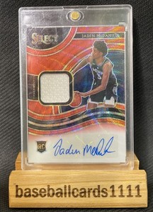 2020 Select Rookie Jersey Red Wave Prizm Jaden McDaniels #RJA-JAD Auto RC BB2