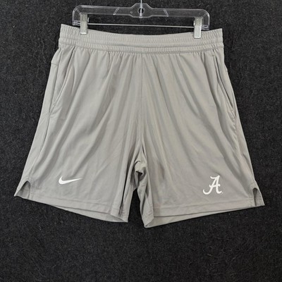 Alabama Crimson Tide Shorts Men's Medium Gray Nike Dri-FIT Zip Pockets Bama