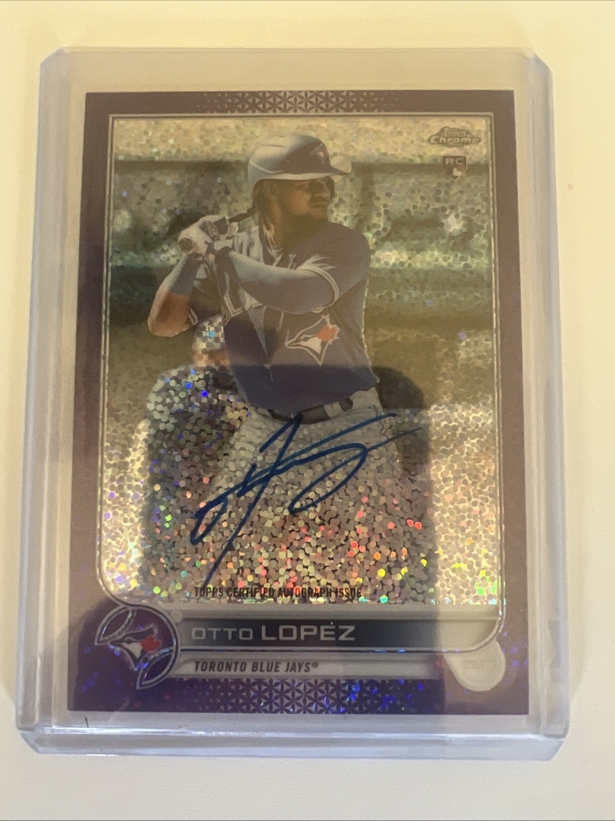 2022 Topps Chrome Otto Lopez Rookie Auto Purple Speckle Refractor 193/299 RA-OL