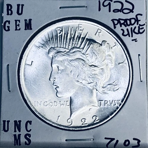 1922 P BU GEM PEACE SILVER DOLLAR UNC MS+++ U.S. MINT RARE COIN 7103