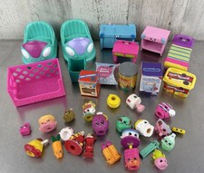 Shopkins Lot Furniture Food Cars Baskets Dolls - 36 Piece Used/Played