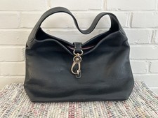 Dooney And Bourke Logo Lock Hobo Bag, Navy Leather, New Without Tags