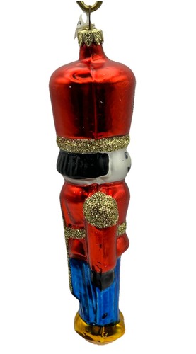 Schiaccianoci Bocca Vetro Soffiato Glitter Ornamento Germania 6”H x 1,75”Wx1,75L - Foto 4 di 9