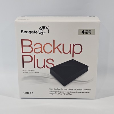 Seagate Back Up Plus External Desktop Drive 4TB USB 3.0 1KBAA3-570 NEW SEALED