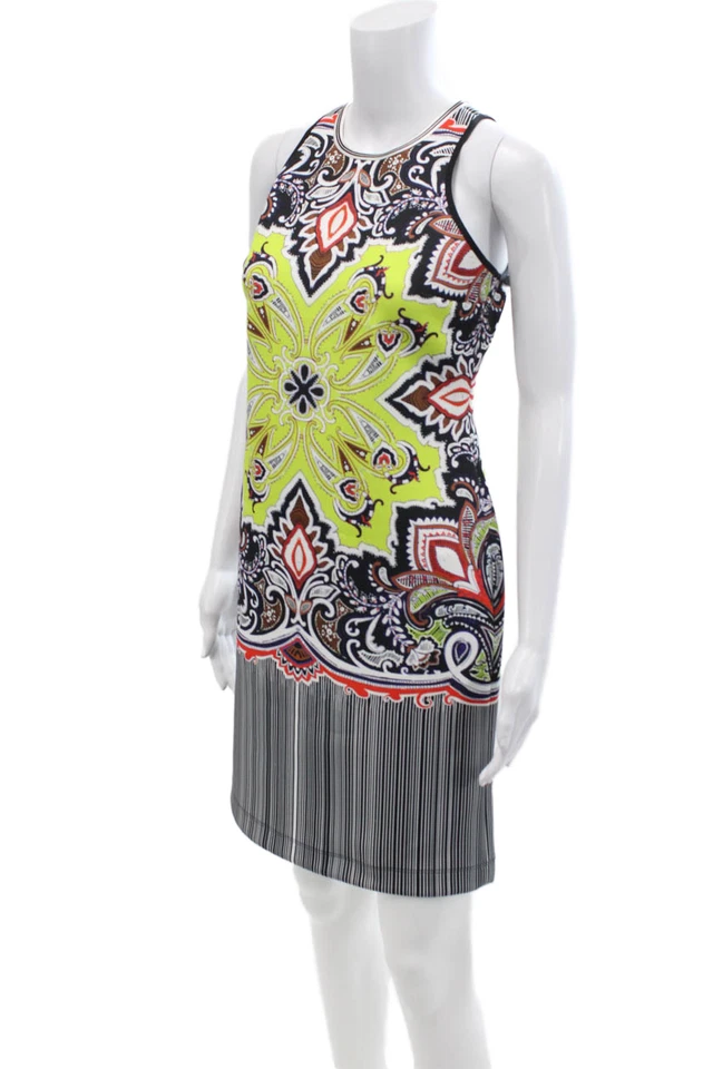 Clover Canyon Womens Paisley Crew Neck Sleeveless Shift Dress Multicolor Size L - Image 2 of 4