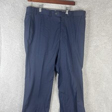 Lauren Ralph Lauren Dress Pants Mens 36x30 Blue Flat Front Stretch Microfiber