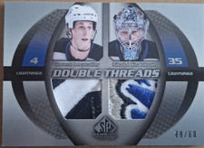 2004 SPGU #DT-LK Vincent Lecavalier &amp; Nikolai Khabibulin Double Threads Patch/60