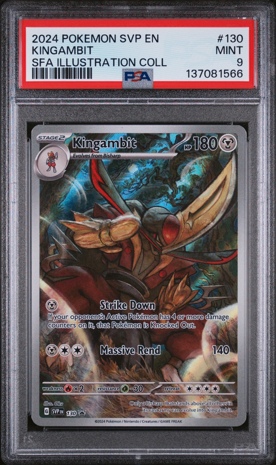 2024 POKEMON SVP EN-SV BLACK STAR PROMO #130 KINGAMBIT PSA 9