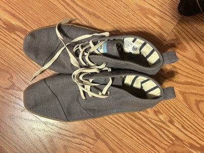 Toms Venice Bota Men's Canvas Chukka Shoes Size 9, Gray Heritage