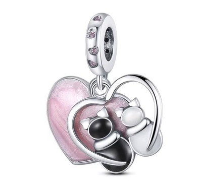 Charms Bracelet And Bangles Cat Animal Theme  Jewellery Dangle 925 Sterling