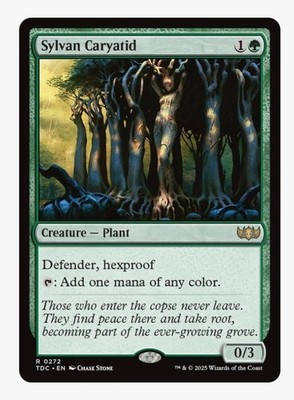 Sylvan Caryatid | MTG TDC | Green Plant Defender Hexproof Mana Ramp Rare | NM