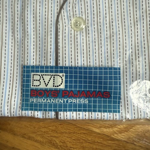 Vintage BVD “Permanent Press” Boys’ Pajama Set Size 20 Short Sleeve Shorts Blue - Picture 3 of 7