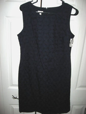 Womens NWT Navy Patterned TALBOTS Lined Sleeveless Dress 10